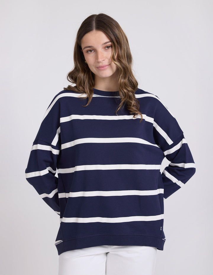 Stella &amp; Gemma Newport Sweat Cross Stripe - Navy