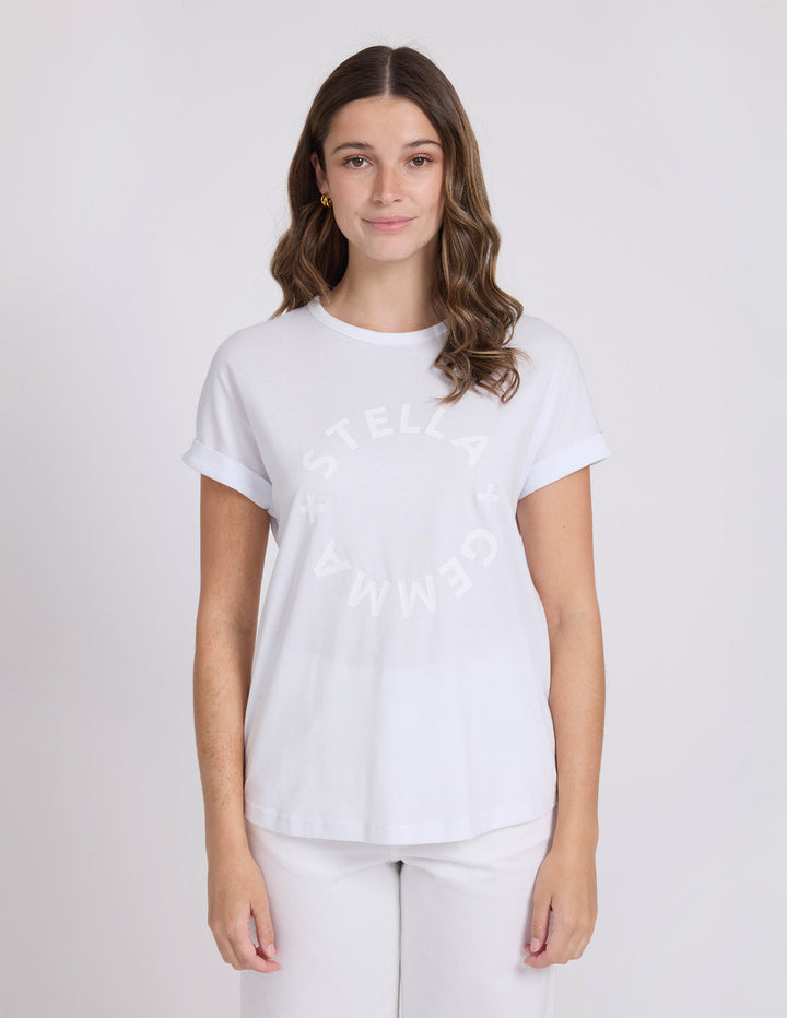 Stella and Gemma Soho Cuff Tee - White Rotation