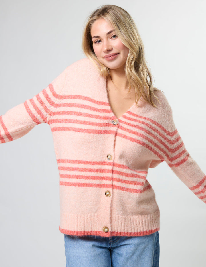Stella &amp; Gemma Stripe Cardigan - Canyon Rose