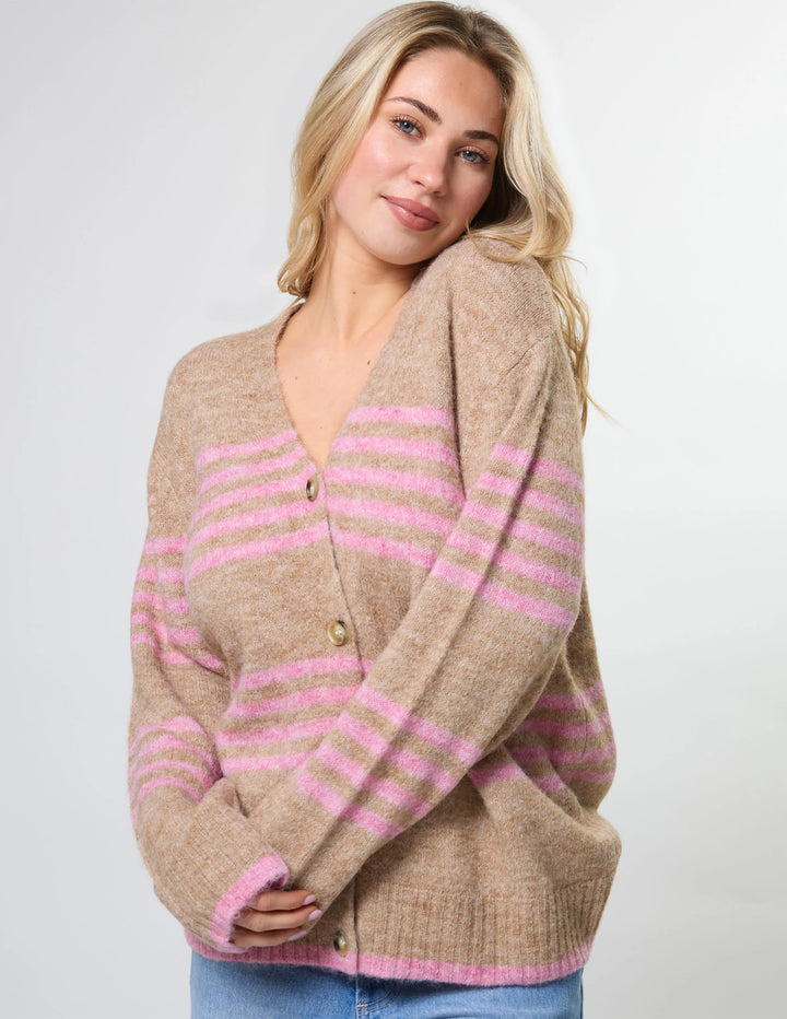 Stella &amp; Gemma Stripe Cardigan - Desert Rose