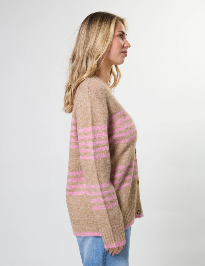 Stella &amp; Gemma Stripe Cardigan - Desert Rose