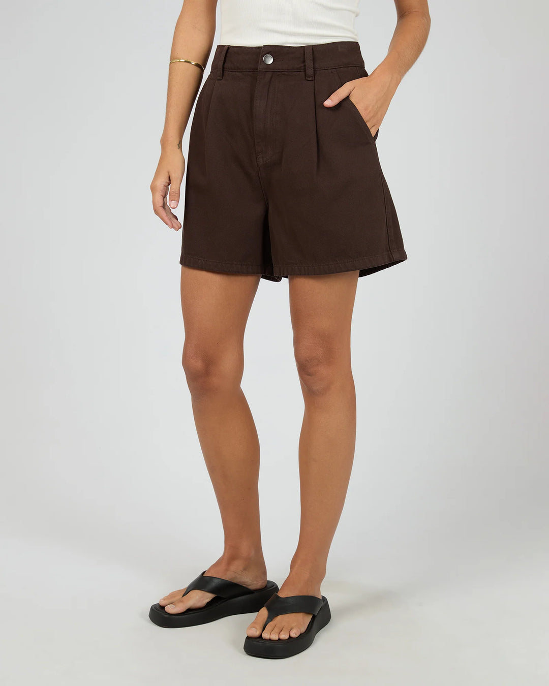 All About Eve Stevie Denim Short - Brown