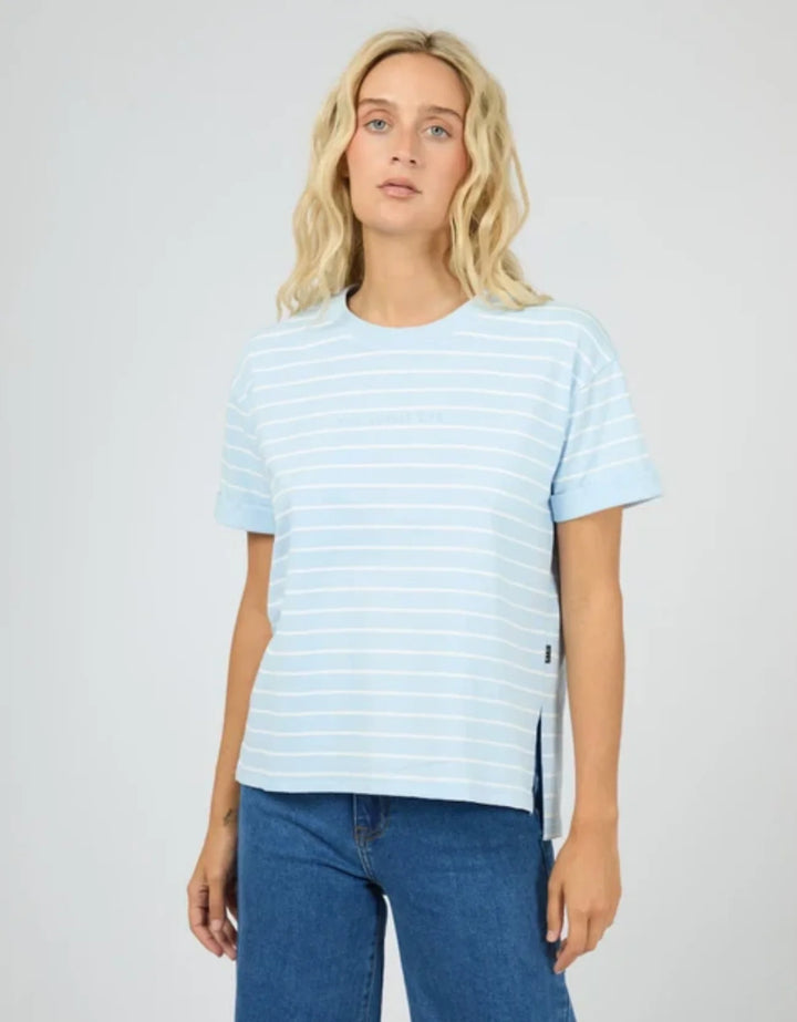 All About Eve Washed Stripe Tee - Ocean Blue