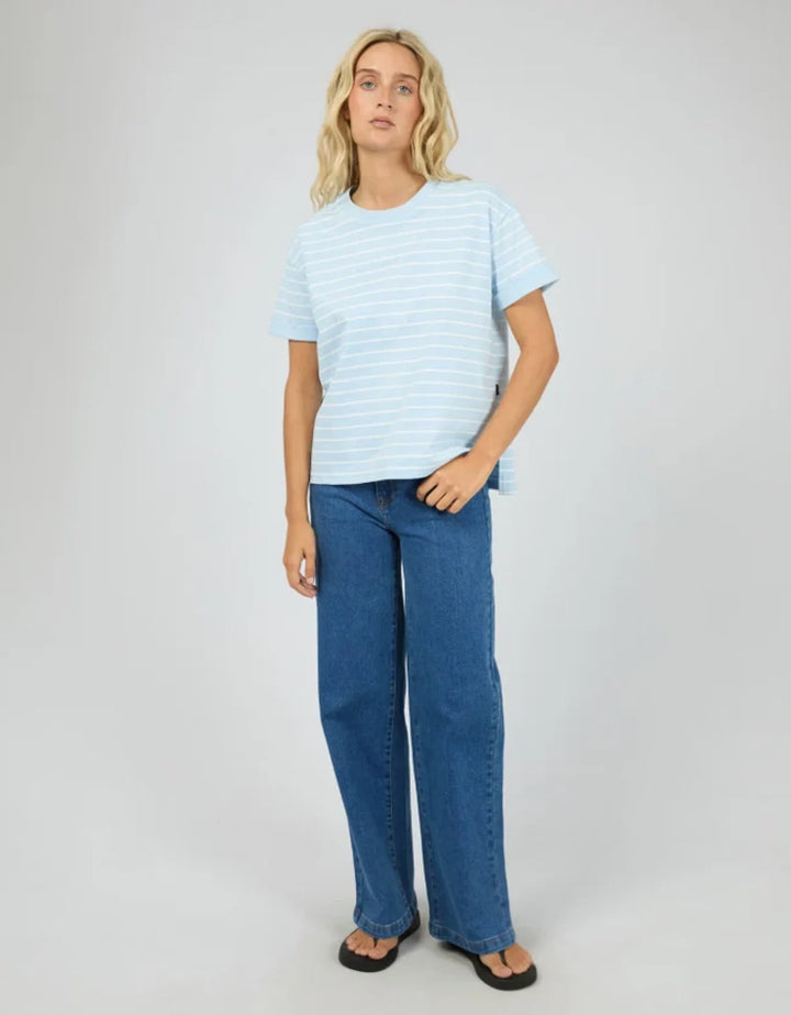 All About Eve Washed Stripe Tee - Ocean Blue