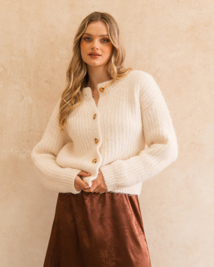 Ebby &amp; I Ruby Noir Cardigan - Pearl Mist