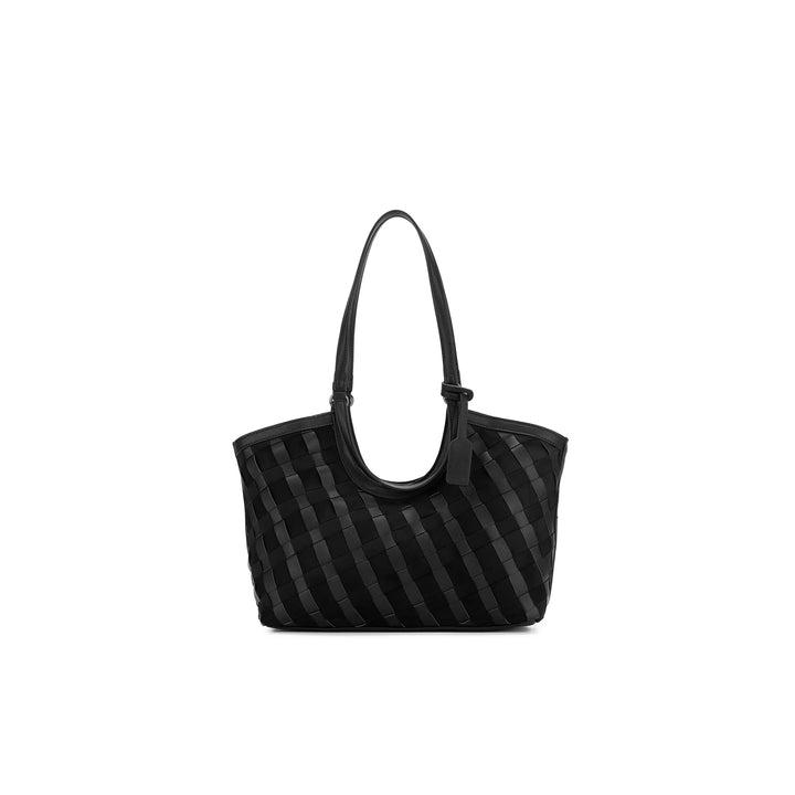Black Caviar Waverly Black 3 Piece Handwoven Handbag Tote