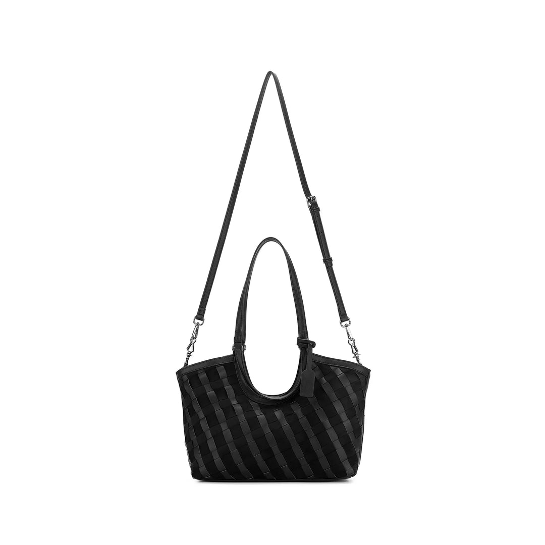 Black Caviar Waverly Black 3 Piece Handwoven Handbag Tote