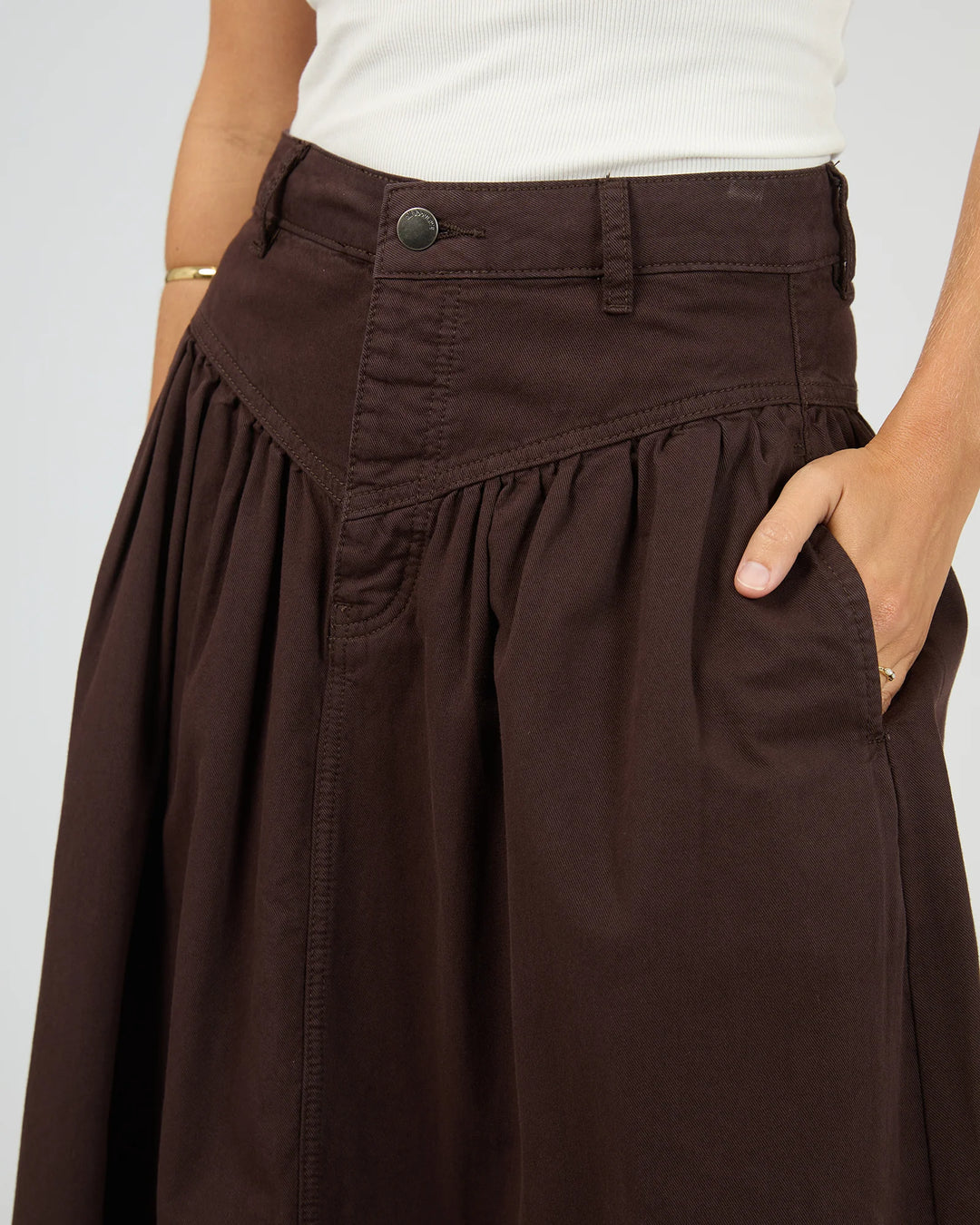 All About Eve Arlo Maxi Skirt - Brown