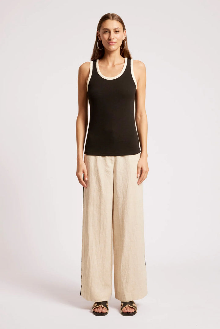 Eb &amp; Ive Maris Stitched Tank - Black/Tusk