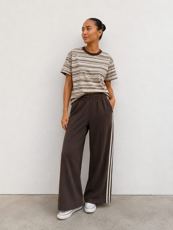 By Frankie Stripe Top - Beige Choc