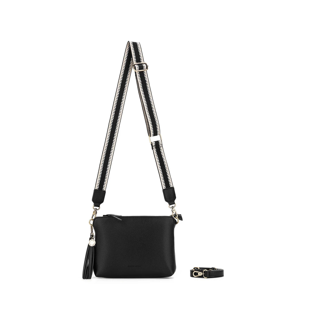 Black Caviar Callie Black 3 Compartment Crossbody Bag