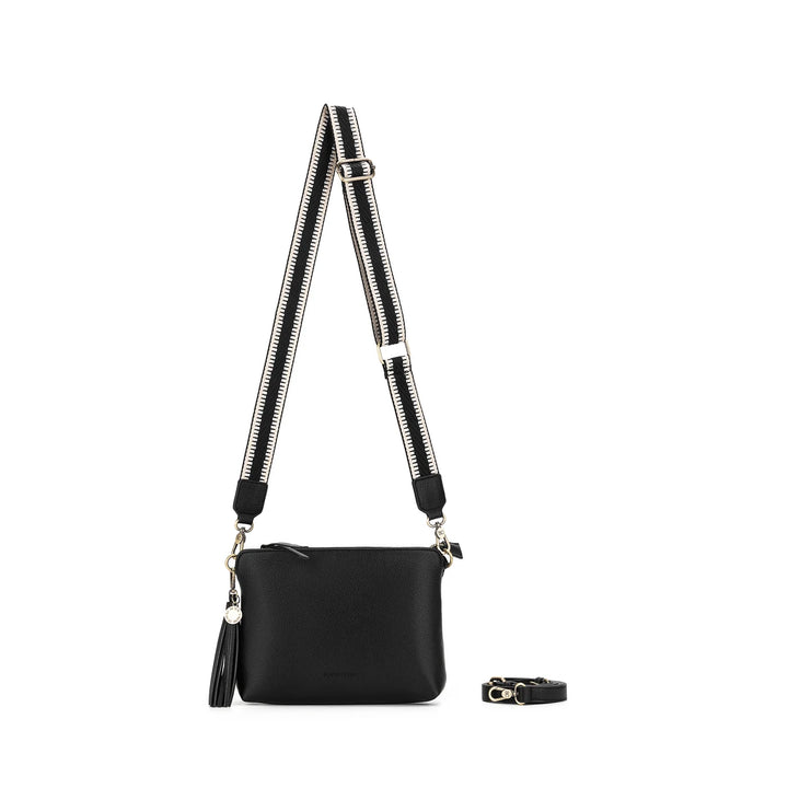Black Caviar Callie Black 3 Compartment Crossbody Bag