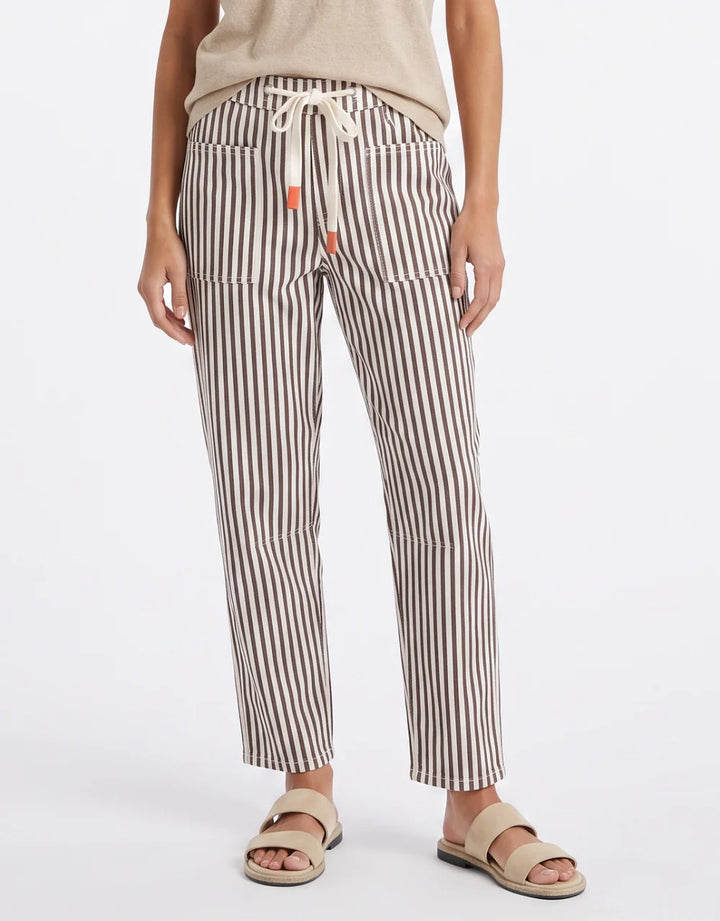Monaco Carter Barrel jean - Chocolate Stripe
