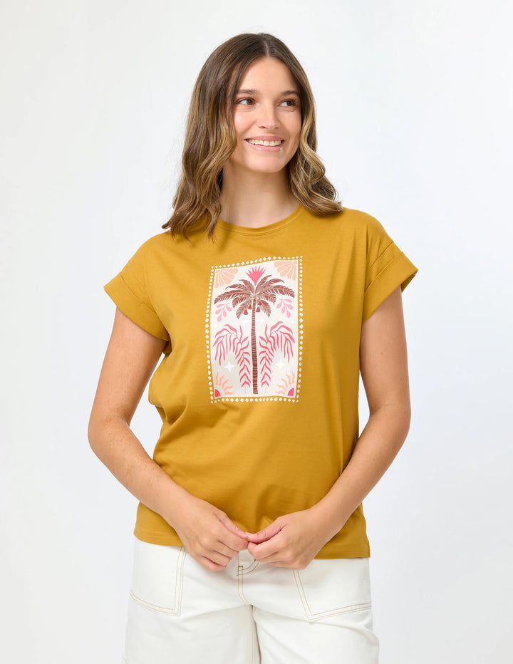 Stella &amp; Gemma Cuff Tee Sunbaked - Palm Tile