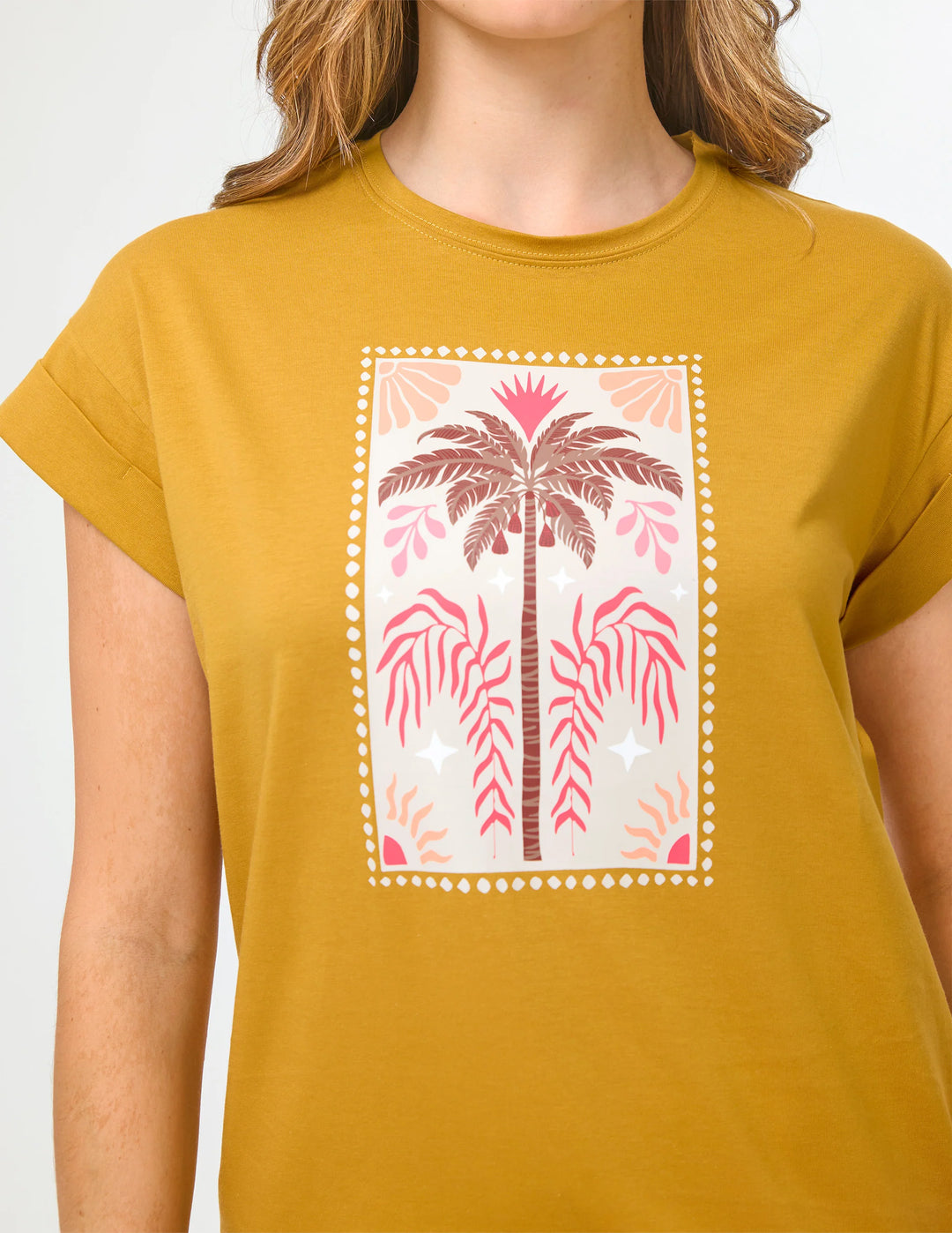 Stella &amp; Gemma Cuff Tee Sunbaked - Palm Tile