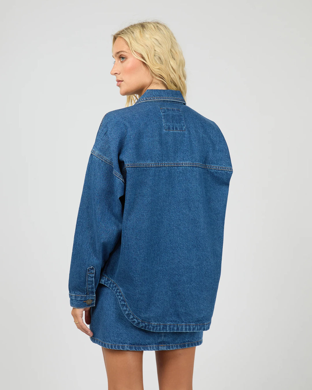 All About Eve Dale Shacket - Heritage Blue