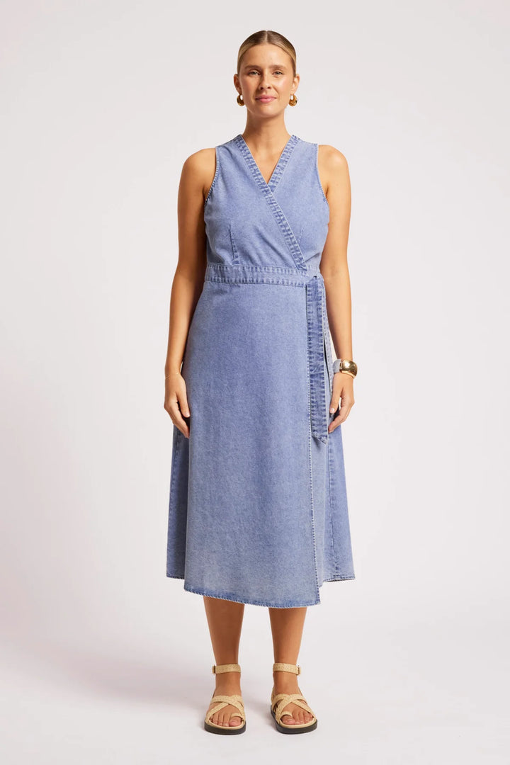 Eb &amp; Ive Dusk Denim Wrap dress - Denim