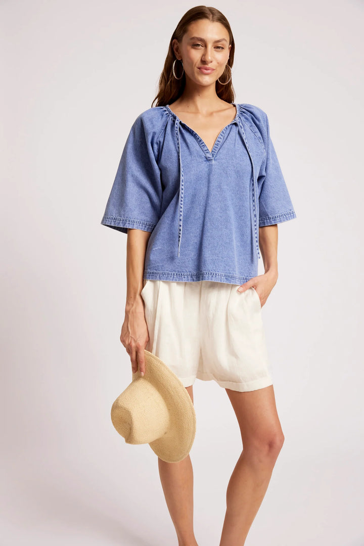 Eb &amp; Ive Dusk Denim Top - Denim