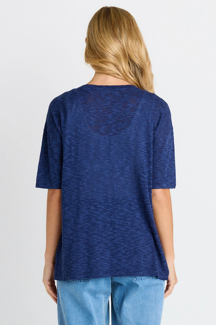 Betty Basics Eleni Knit Tee - Navy