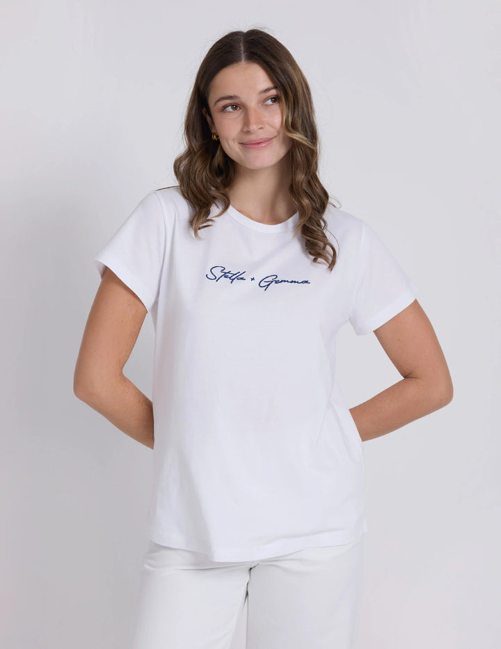 Stella &amp; Gemma White Freehand Tee