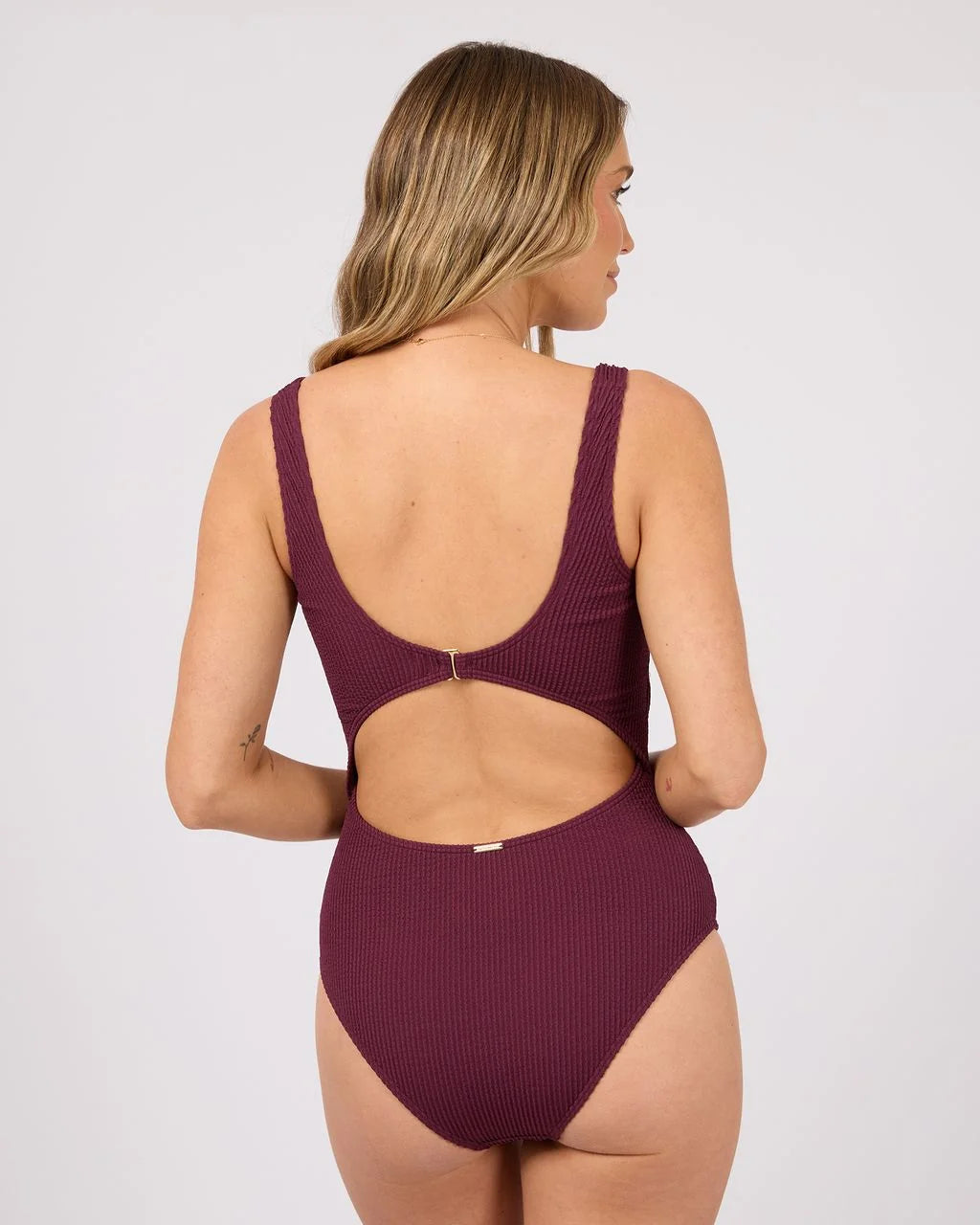 All About Eve Phoenix rib Underwire One Piece - Wine