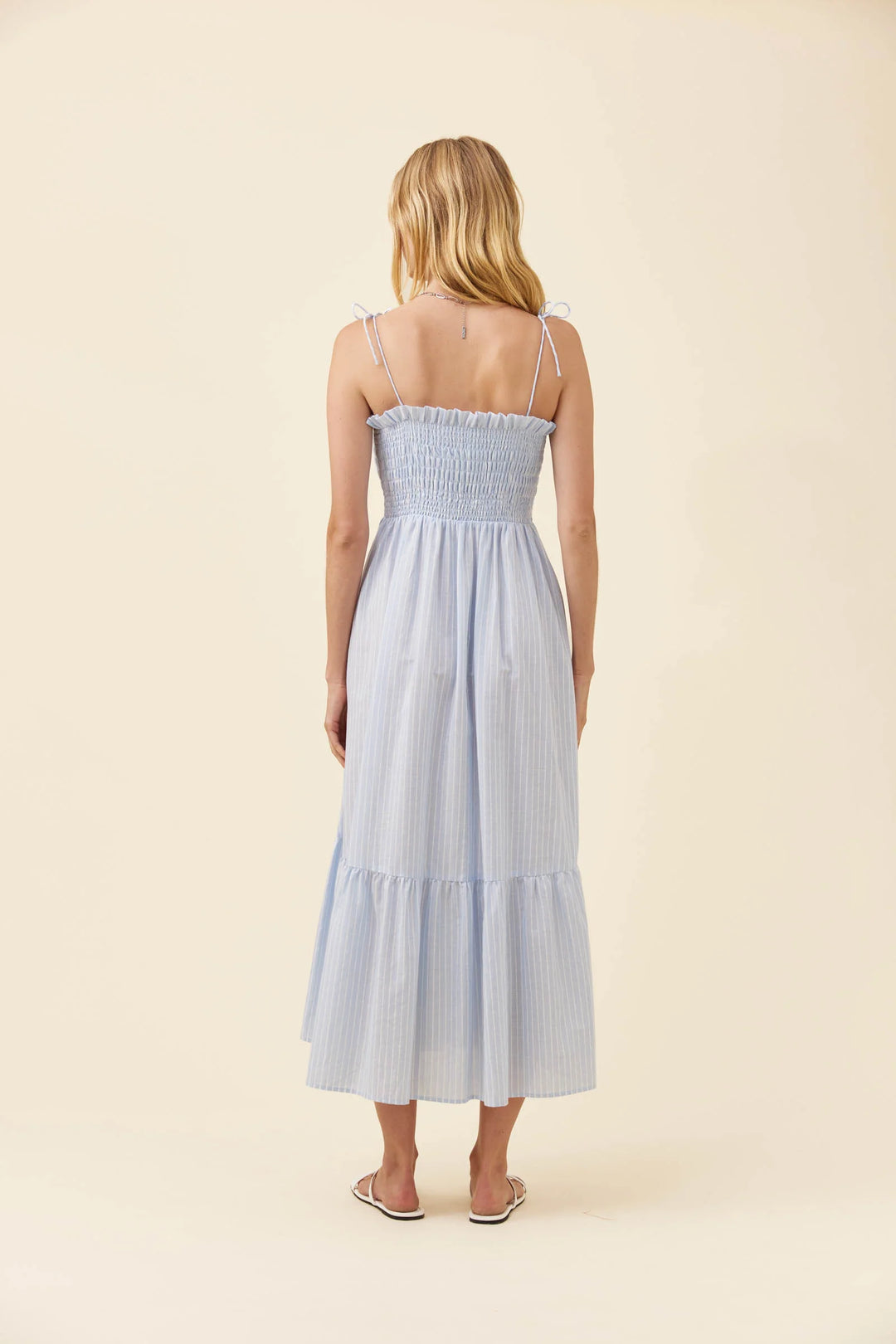Isle of Mine Lyndell Shirred Maxi Dress - Light Blue