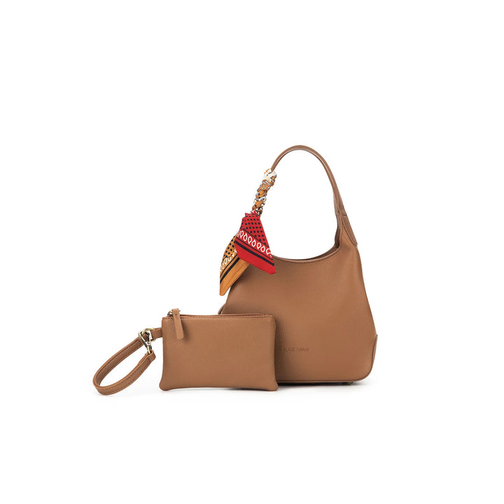 Black Caviar Mini Dune Mocha Vegan Leather Top Handle Handbag