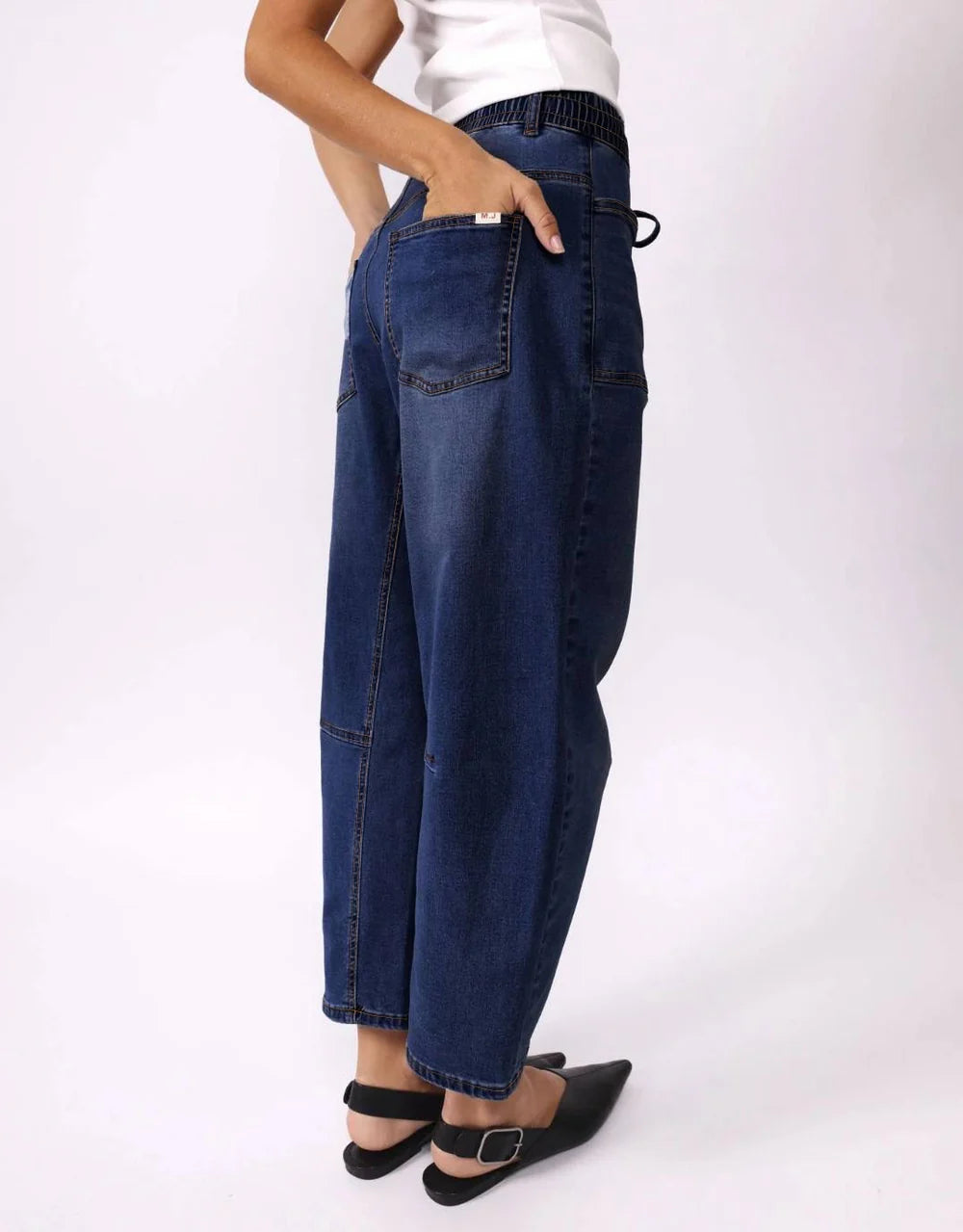 Monaco Leo Barrel Jeans - Dark Wash