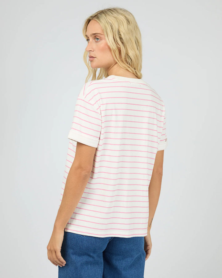 All About Eve Washed Striped Tee - Orchid