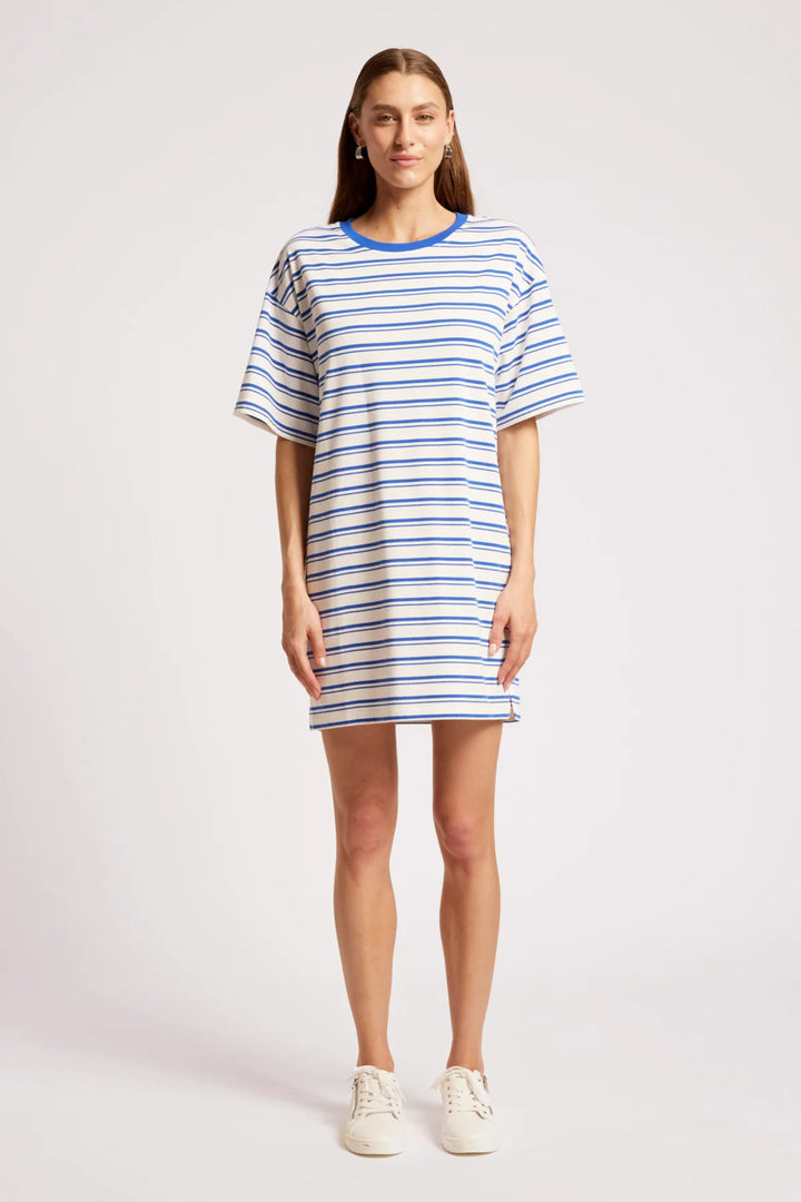 Eb &amp; Ive Paloma Striped Dress - Azure/White
