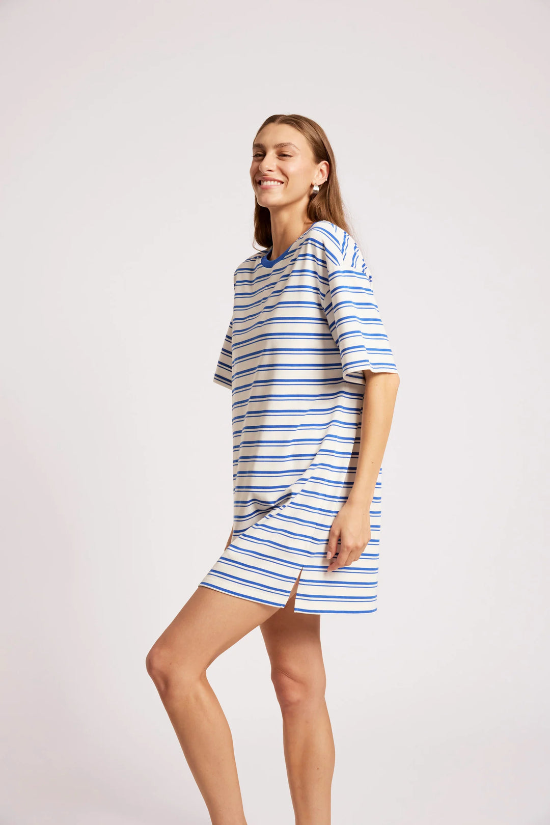 Eb &amp; Ive Paloma Striped Dress - Azure/White