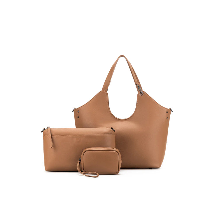 Black Caviar Rebecca Deep Mocha 3 Piece Handbag - Deep Mocha