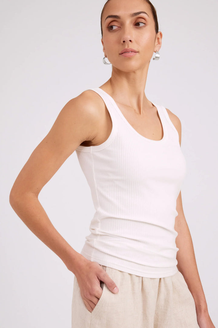 Eb &amp; Ive Studio Ribbed Tank - White