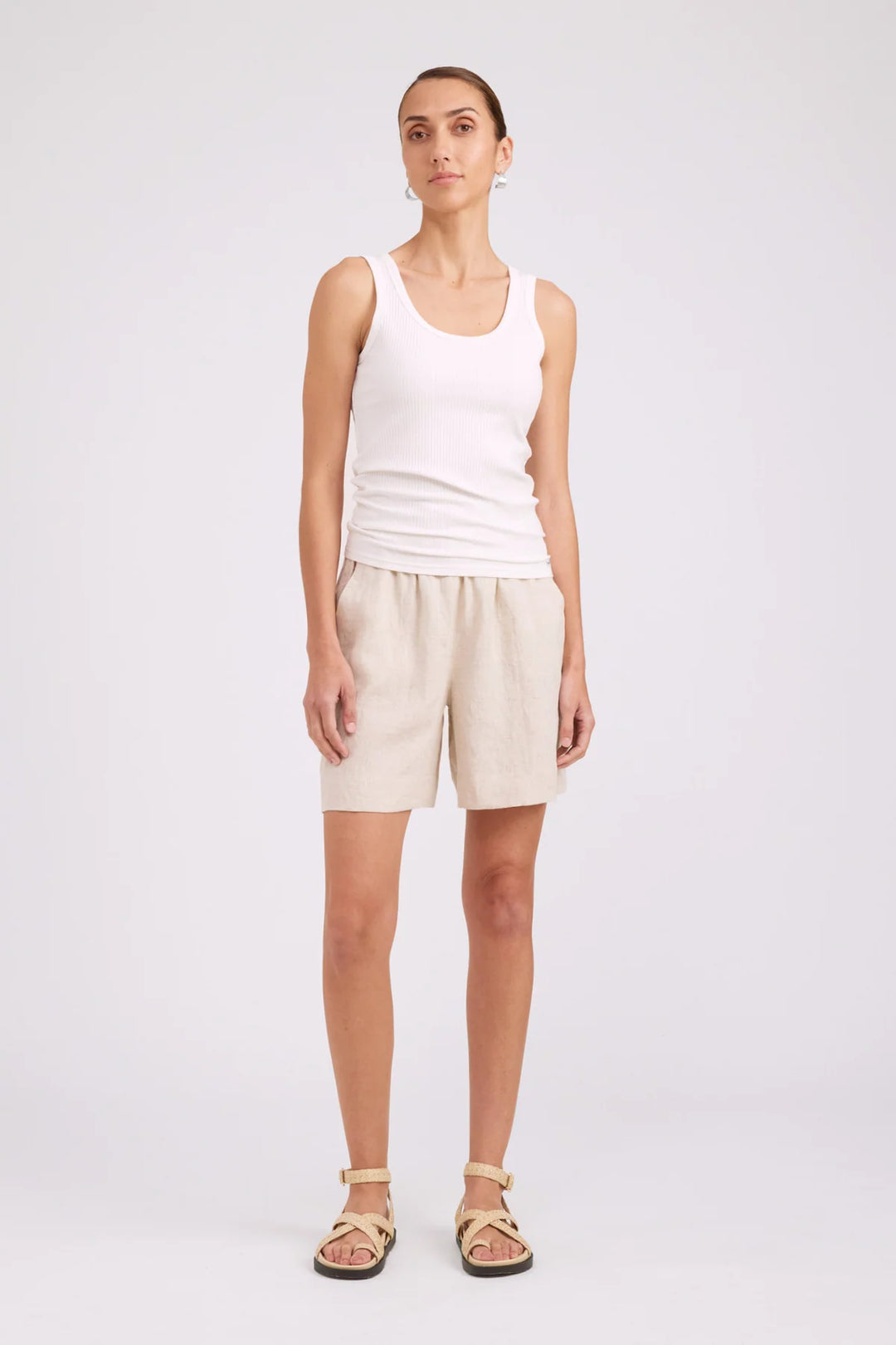 Eb &amp; Ive Studio Ribbed Tank - White