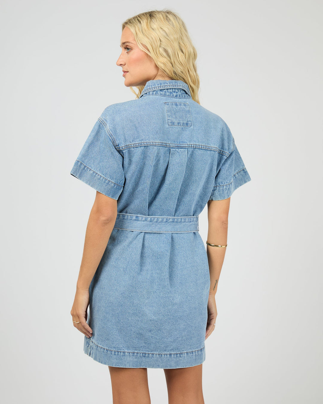 All About Eve Sunny Denim Mini Dress - Light Blue