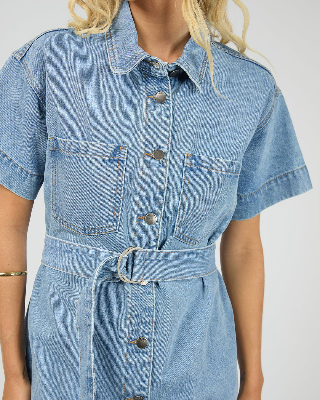 All About Eve Sunny Denim Mini Dress - Light Blue