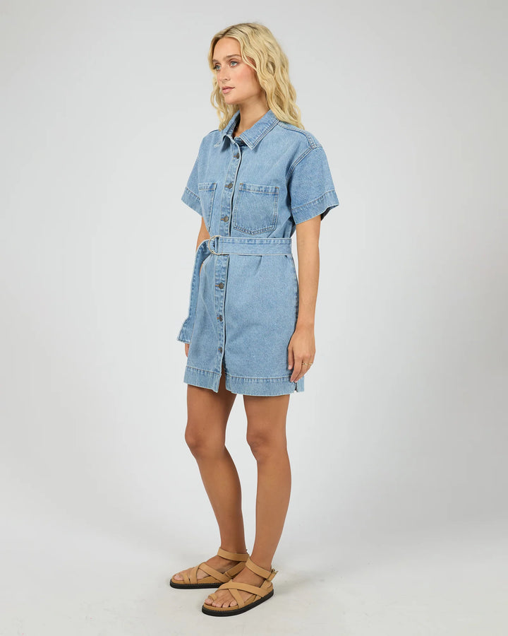 All About Eve Sunny Denim Mini Dress - Light Blue