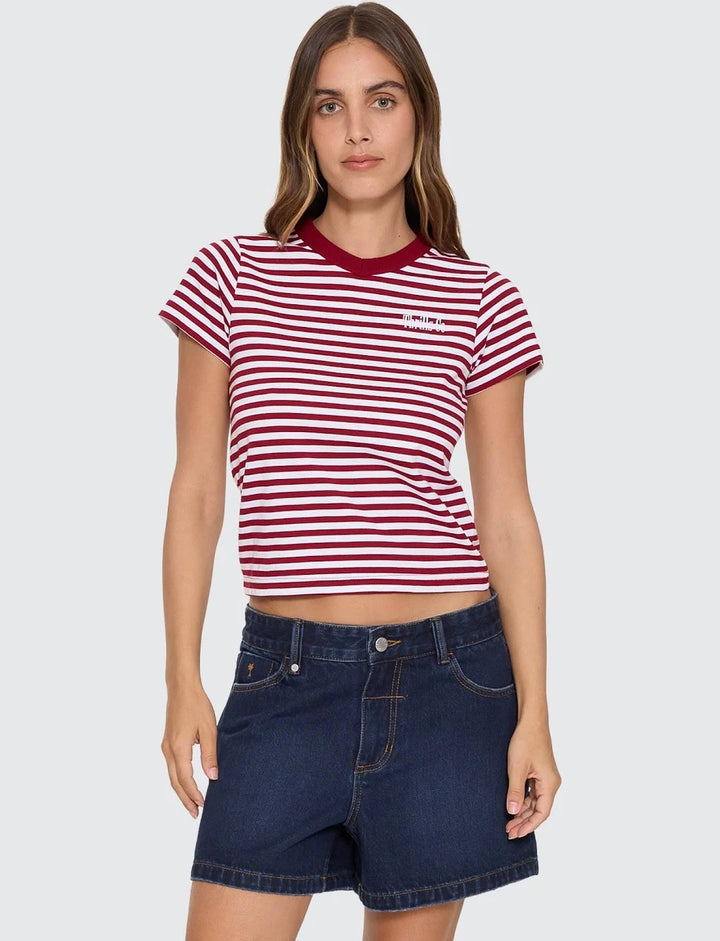 Thrills Primitive Stripe Boy Tee - Sour Cherry Stripe
