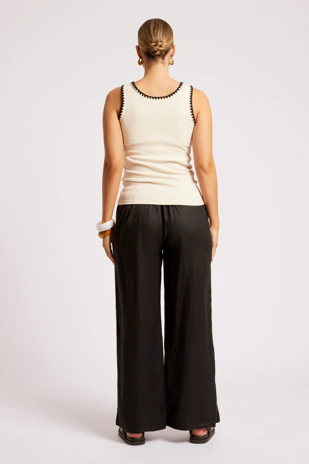 Eb &amp; Ive Maris Stitched Tank - Tusk/Black
