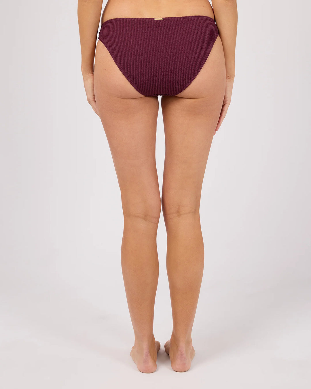 All About Eve Phoenix Rib Classic Bikini Bottom - Wine