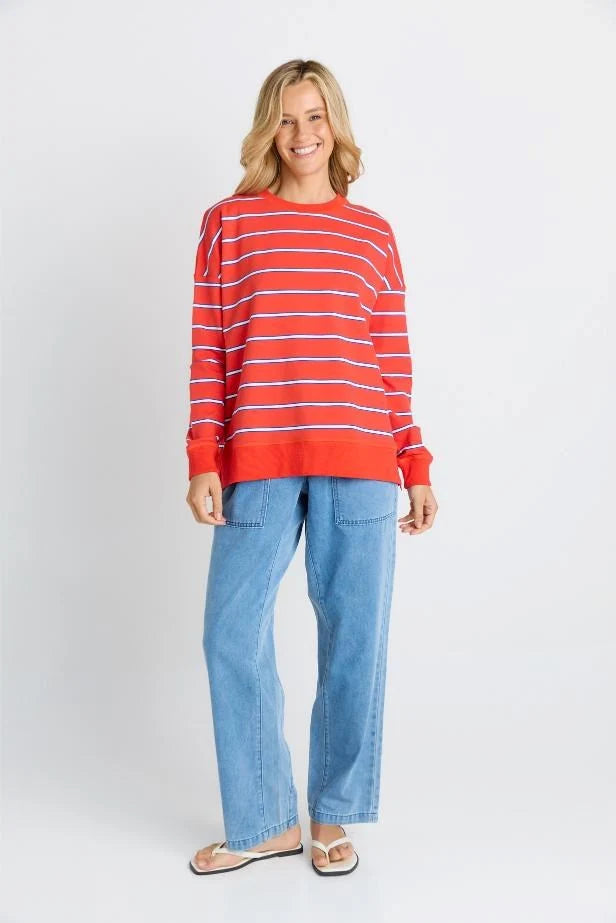 Betty Basics Ziggy Sweat - Red/White Stripe